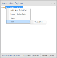 Run Script Configuration using Automation Explorer