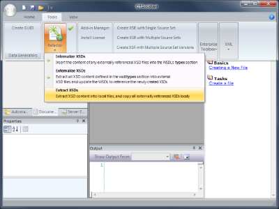 The Extract XSDs command in the QTAssistant ribbon
