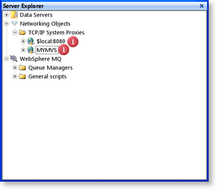 TCP/IP Appliances in the Server Explorer window