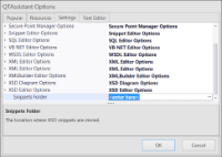 Configuring the XSD Snippet folder location
